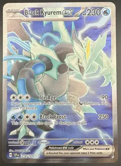 Pokemon TCG Black Kyurem EX 218/191 Surging Sparks Full Art Ultra Rare NM Card - Image 1