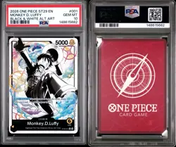 2026 ONE PIECE STARTER DECK ST29-BLACK/WHITE ALT ART #001 MONKEY D. LUFFY PSA 10 - Image 3
