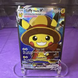 Pokemon Luffy Pikachu Vcos Cosmax Full Art Holo Card - Image 1