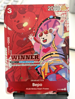 Bepo (Winner Pack Vol. 7) P-019 One Piece Promotion Cards Foil - RARE - Image 1