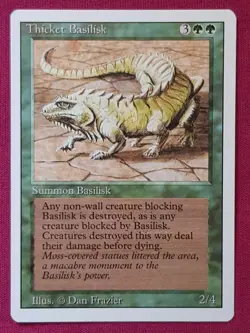 Magic The Gathering REVISED THICKET BASILISK green card MTG - Image 1