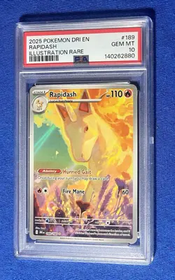 Rapidash Dri 189/182 Sv10: Destined Rivals Holo Card NM English Edition PSA 10 - Image 1