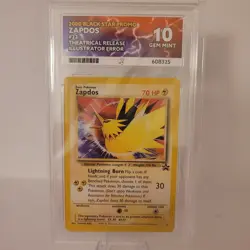 PSA 10 GEM MINT Zapdos Black Star Promo #23 WOTC 2000 Pokemon Aoki Error - Image 1