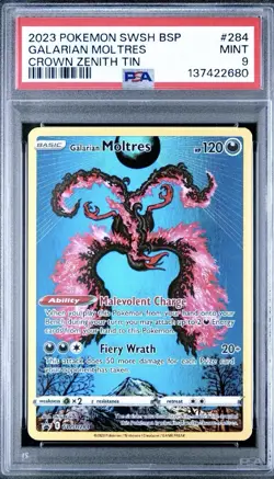 PSA 9-Galarian Moltres Pokemon Sword & Shield Black Star MINT - Image 1