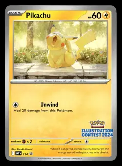 Pikachu SVP 214 Illustration Contest 2024 Promo Pokemon NM - Image 1