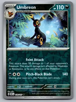 Umbreon 130/197 Uncommon Obsidian Flames Pokemon Reverse Holo Near Mint - Image 1