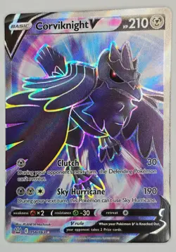 Pokemon TCG Corviknight V Full Art Ultra Rare Holo 210 HP 156/163 Battle Styles - Image 1