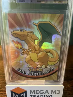 1999 Topps Pokemon Series 1 Black Print 1st Run Rainbow Foil Charizard BGS 8 NM - Image 2