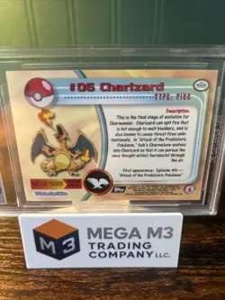 1999 Topps Pokemon Series 1 Black Print 1st Run Rainbow Foil Charizard BGS 8 NM - Image 5