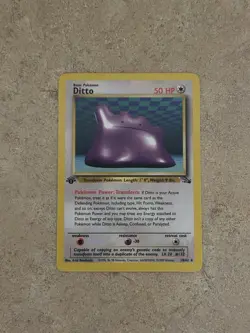 Pokemon Ditto Fossil Rare 1st Edition 50 HP 18/62 WotC 1999 English Regular - Image 1