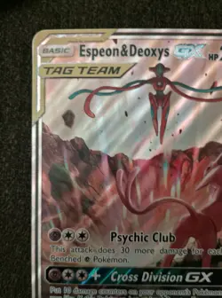 Pokemon TCG Jumbo Espeon & Deoxys GX #SM240 Black Star Promo Full Ult. Rare Holo - Image 3