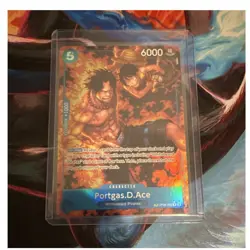 One Piece Portgas.D.Ace Rare Foil Two Legends OP08-052 6000 Power Parallel - Image 1