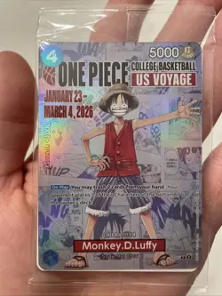 One Piece Monkey D. Luffy College Basketball US VOYAGE 2026 Promo Card - Image 1