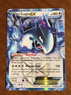 Pokemon TCG Team Plasma Lugia EX Legendary Treasures Holo Rare Card 102/113 - Image 1