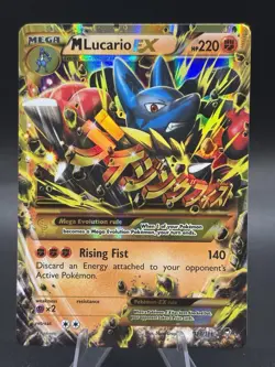 Pokemon M Lucario EX Full Art Secret Rare Holo XY Furious Fists 113/111 Card - Image 1