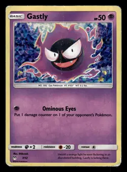 Gastly 7/12 Holo Mcdonald's 2019 Pokemon Card - Image 1