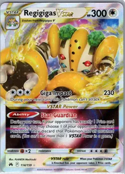 Regigigas VSTAR 114/159 Crown Zenith - Pokemon Card - NM - Image 1