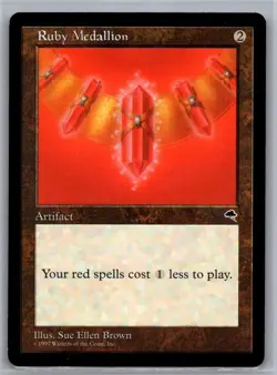Magic the Gathering MTG Ruby Medallion Artifact- Tempest #305 - Image 1