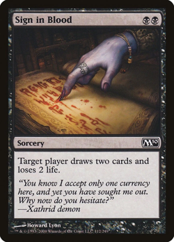 MTG Magic the Gathering Sign in Blood (112/257) Magic 2010 LP - Image 1