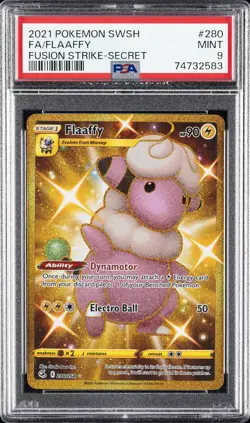 2021 POKEMON SWORD & SHIELD FUSION STRIKE SECRET #280 FULL ART/FLAAFFY PSA 9 - Image 1