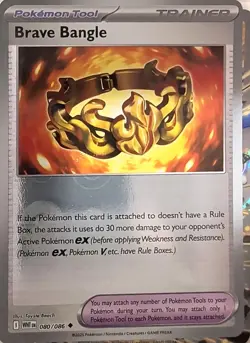 Brave Bangle (Poke Ball Pattern) 080/086 Holo SV: White Flare Pokemon NM - Image 1