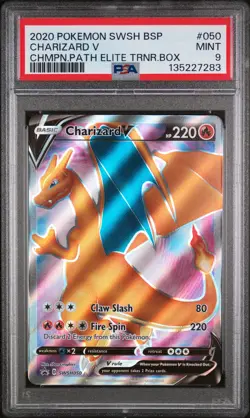 Charizard V Champions Path Pokemon Black Star Promo SWSH050 PSA 9 - Image 1