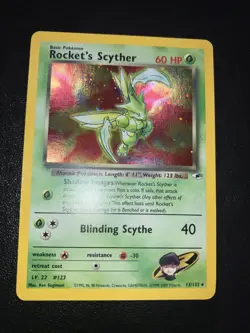 Rocket's Scyther Vintage Pokemon 2000 Gym Heroes Holo Rare 013/132 (LP-NM) - Image 1