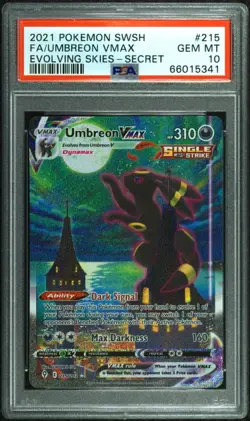 PSA 10 Umbreon VMAX 215 203 | Pokemon Evolving Skies Alt Alternate Art Moonbreon - Image 1