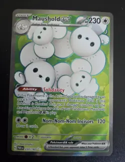 Pokemon TCG Paradox Rift Maushold EX Full Art Ultra Rare #233/182 - Image 1