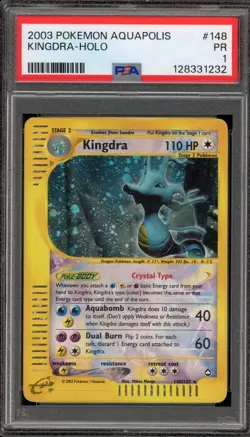 Pokemon Kingdra Aquapolis Crystal Holo Secret Rare #148 PSA 1 - Image 1