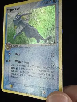 Pokemon TCG - Vaporeon 6/17 Holo Rare POP Series Promos 3 - Damaged Crease - Image 2