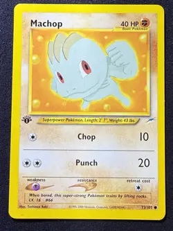 Pokemon Tcg 73/105 Machop 1st Edition Neo Destiny LP - Image 1