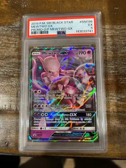 POKEMON 2019 Sun Moon Promo D/P MEWTWO GX #SM196 PSA 5 RARE - Image 1