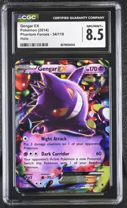 2014 POKEMON PHANTOM FORCES GENGAR EX #34 CGC 8.5 NEAR MINT #6076934043 - Image 1