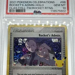 2021 POKEMON CELEBRATIONS CLASSIC COLLECTION 86 ROCKET's ADMIN HOLO PSA 10 - Image 3
