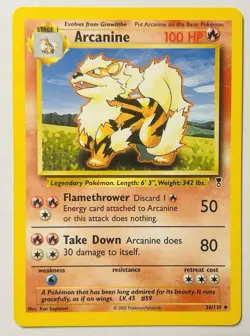 Arcanine 36/110 Legendary Collection Non-holo Pokemon Card LP SEE DESCRIPTION - Image 1
