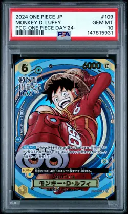 2024 ONE PIECE JPN PREM CARD COLL -ONE PIECE DAY'24- #109 MONKEY D. LUFFY PSA 10 - Image 1