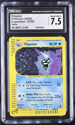 CGC 7.5 NM/MINT Cloyster 8/165 Expedition Holo Pokemon Card - Image 1