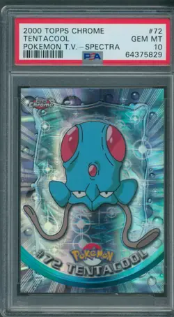 2000 Topps Chrome Pokemon T.V. Spectra #72 Tentacool PSA GEM MINT 10 *5829 - Image 1