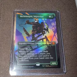 Michelangelo, Improviser(Borderless)Teenage Mutant Ninja Turtles Foil 219 NP MTG - Image 1