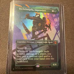 Michelangelo, Improviser(Borderless)Teenage Mutant Ninja Turtles Foil 219 NP MTG - Image 3