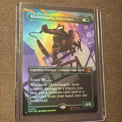 Michelangelo, Improviser(Borderless)Teenage Mutant Ninja Turtles Foil 219 NP MTG - Image 4