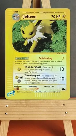Pokemon Jolteon Card 13/144 Skyridge E-Series Reverse Holo NM- - Image 1