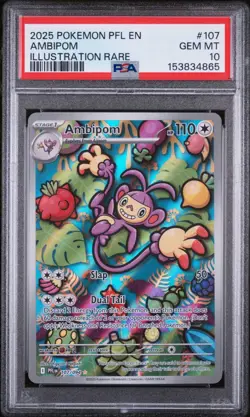 PSA 10 - Pokemon Ambipom 107/094 Me02: Phantasmal Flames Holo - Image 1