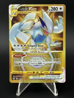 Pokemon Card Lugia VSTAR Silver Tempest Gold Secret Rare Holo 211/195 - NM - Image 1