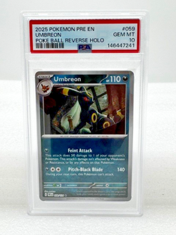 2025 Pokemon Pre En Umbreon Poke Ball Reverse Holo - PSA 10 - Image 1