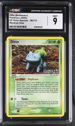 CGC 9 Ditto Bulbasaur 36/113 EX Delta Species Reverse Holo Stamped Pokemon Card - Image 1