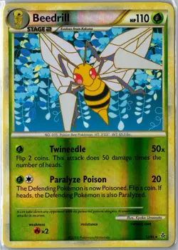 Beedrill 12/95 Rare HGSS Unleashed Pokemon Reverse Holo Near Mint - Image 1