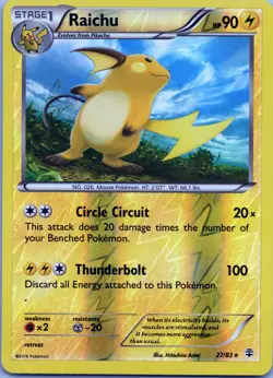 Raichu 27/83 Rare - Pokemon TCG Generations - Reverse Holo (NM) - Image 1