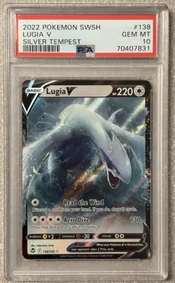 2022 POKEMON SWORD & SHIELD SILVER TEMPEST #138 LUGIA V PSA 10 - Image 1